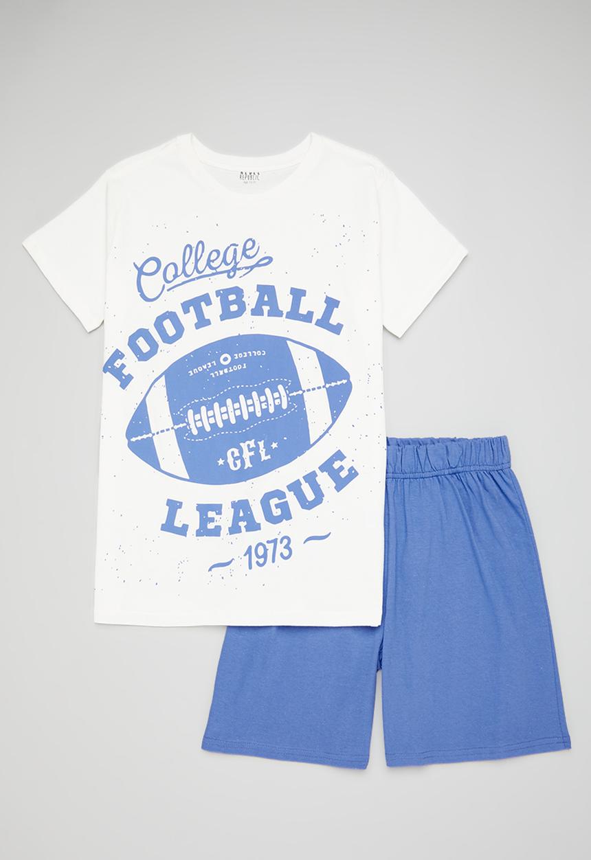 Rebel Republic - Summer pj set - ecru/blue