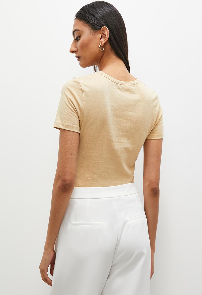 Superbalist - 2 pack basic crew tee - natural & stone