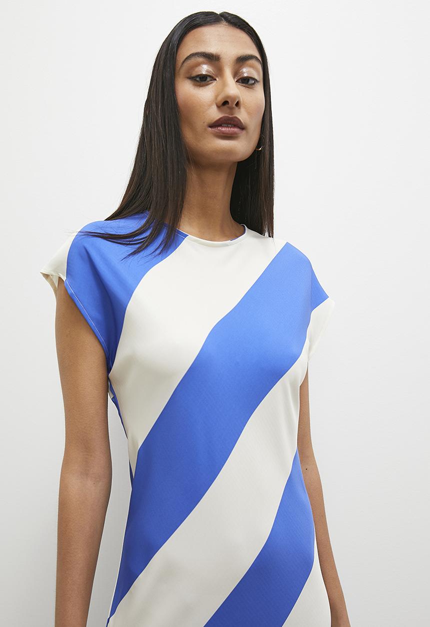 Superbalist - Extended sleeve minimal maxi dress - blue stripe