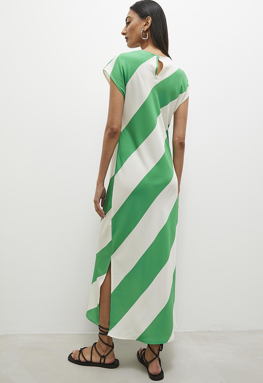 Superbalist - Extended sleeve minimal maxi dress - green stripe