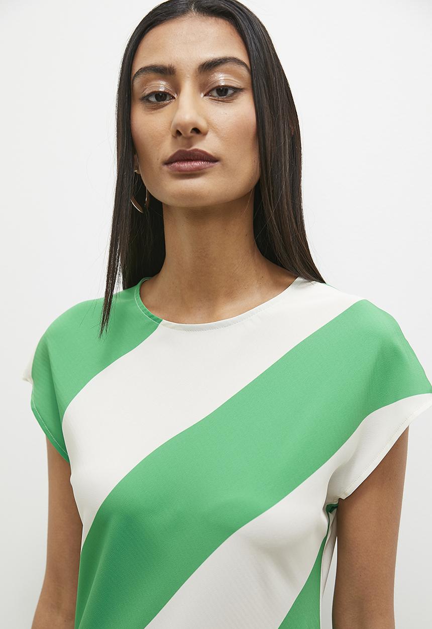 Superbalist - Extended sleeve minimal maxi dress - green stripe