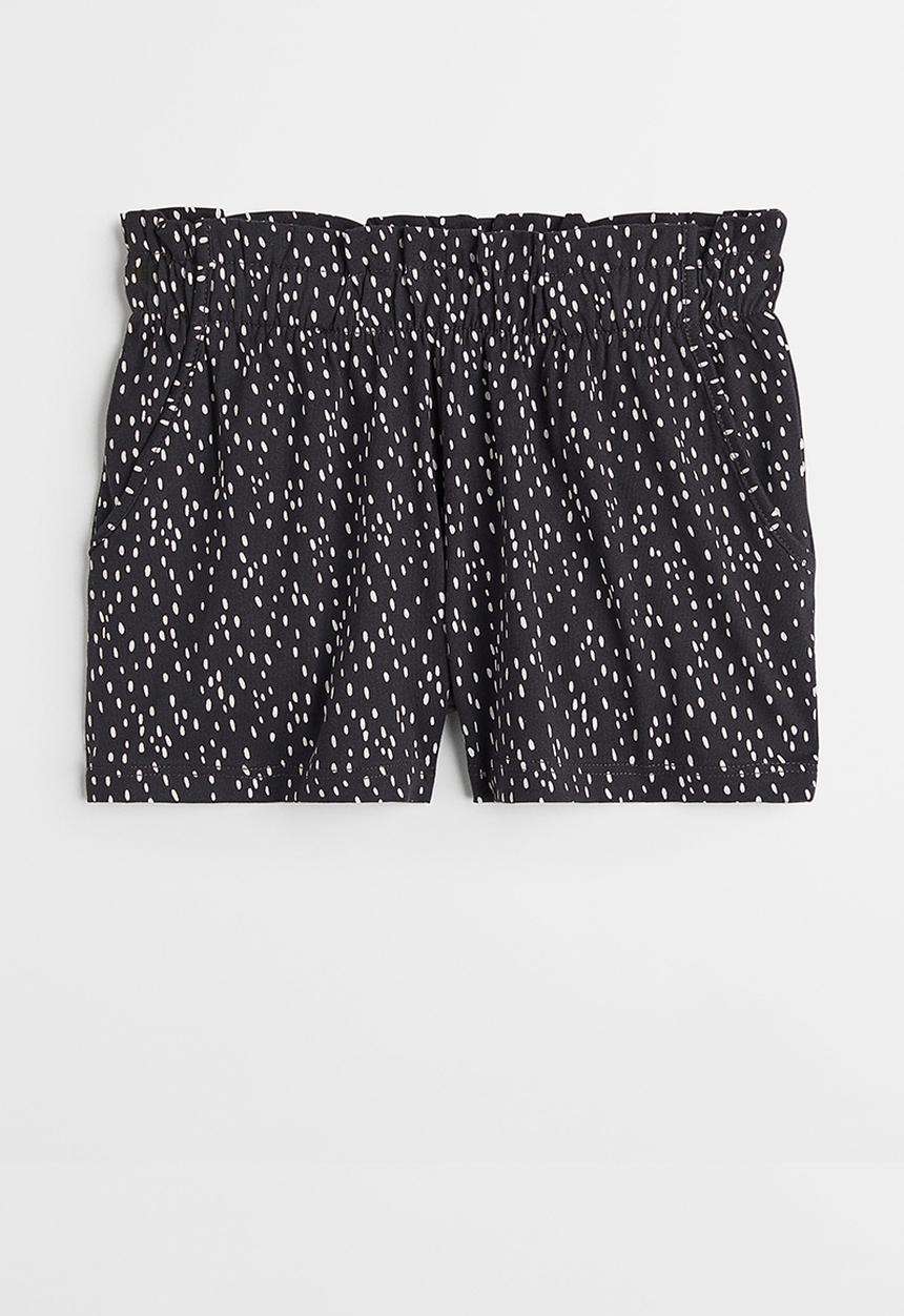 H&M - Cotton jersey shorts - dark grey/spotted 