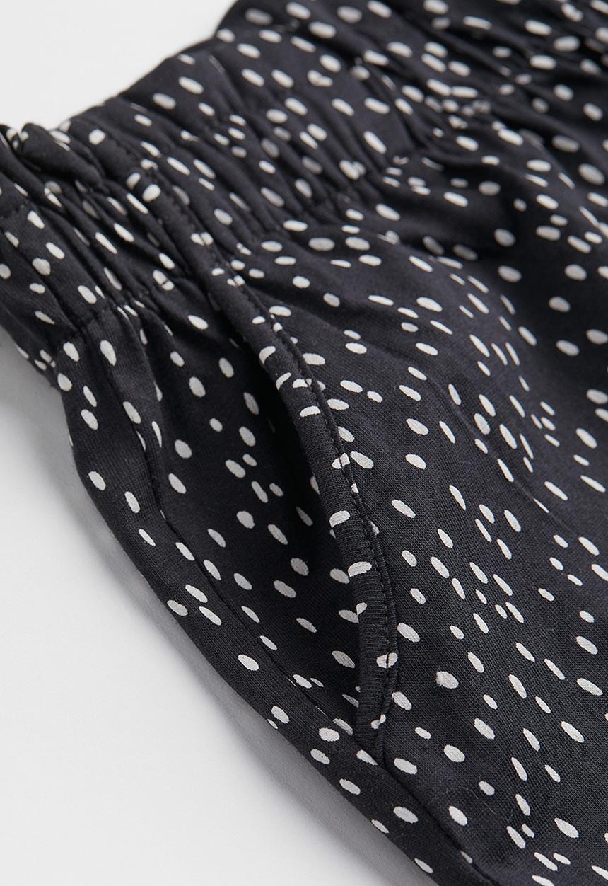 H&M - Cotton jersey shorts - dark grey/spotted 
