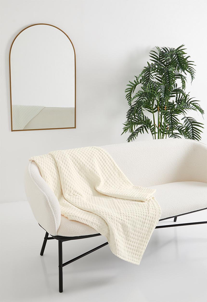 Grey Gardens - Waffle bed throw - natural