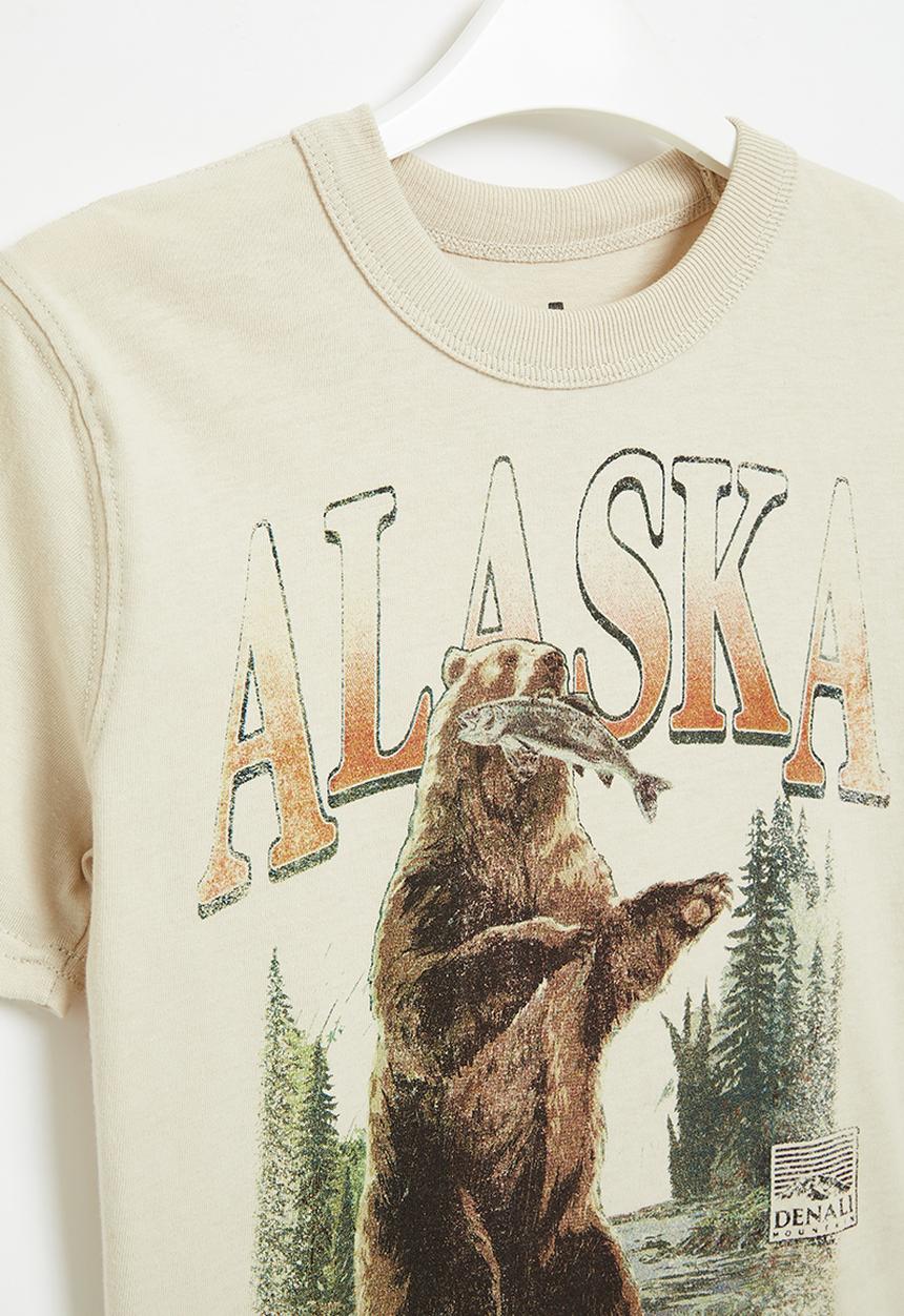 Cotton On - Jonny short sleeve print tee - rainy day/alaska bear