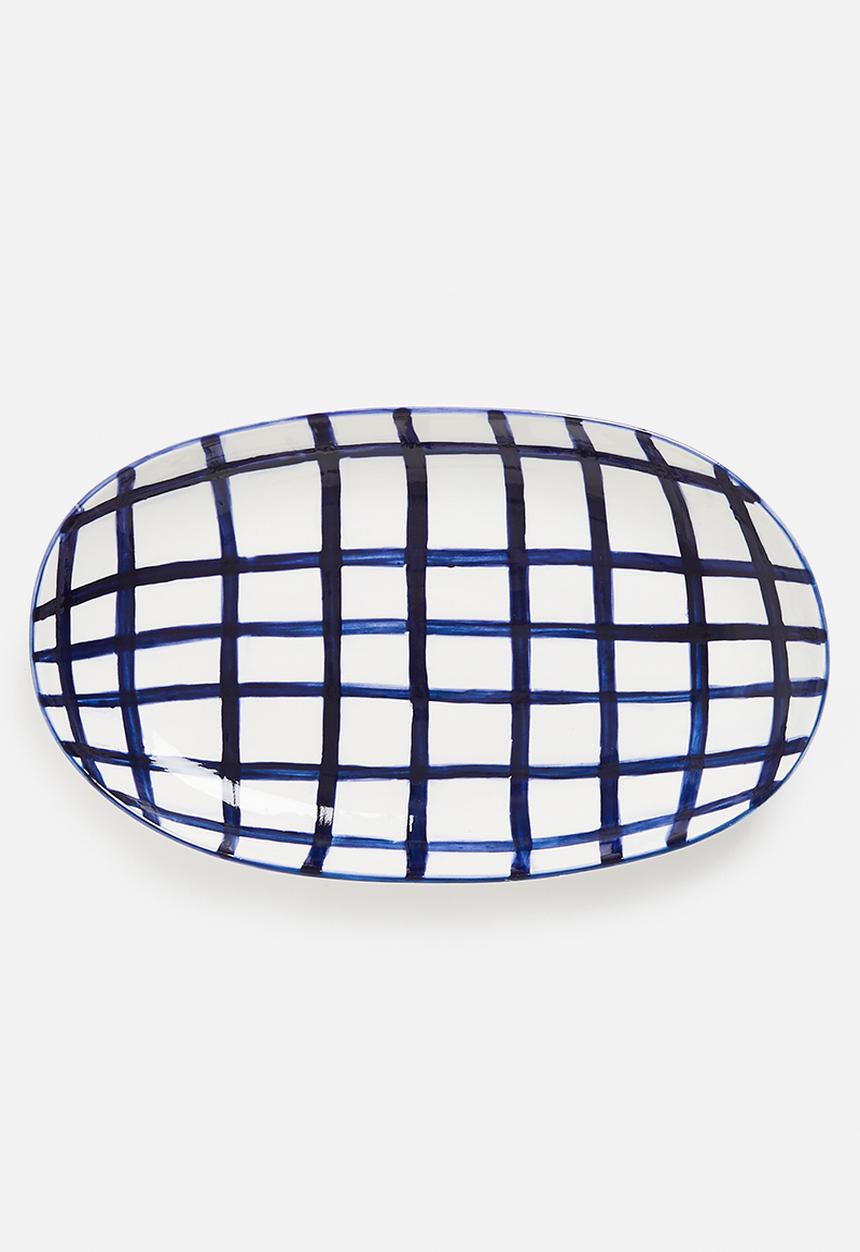 Urchin Art - Criss long platter - blue