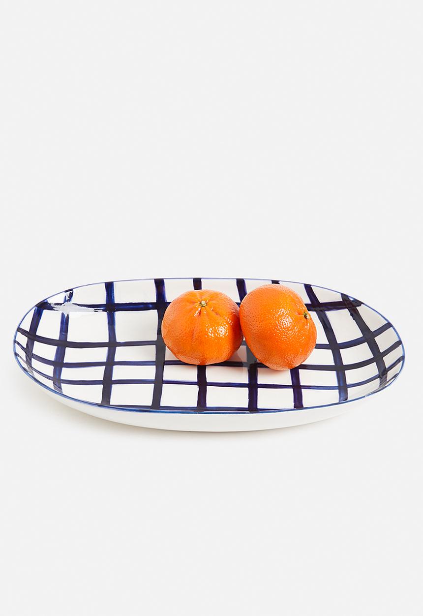 Urchin Art - Criss long platter - blue
