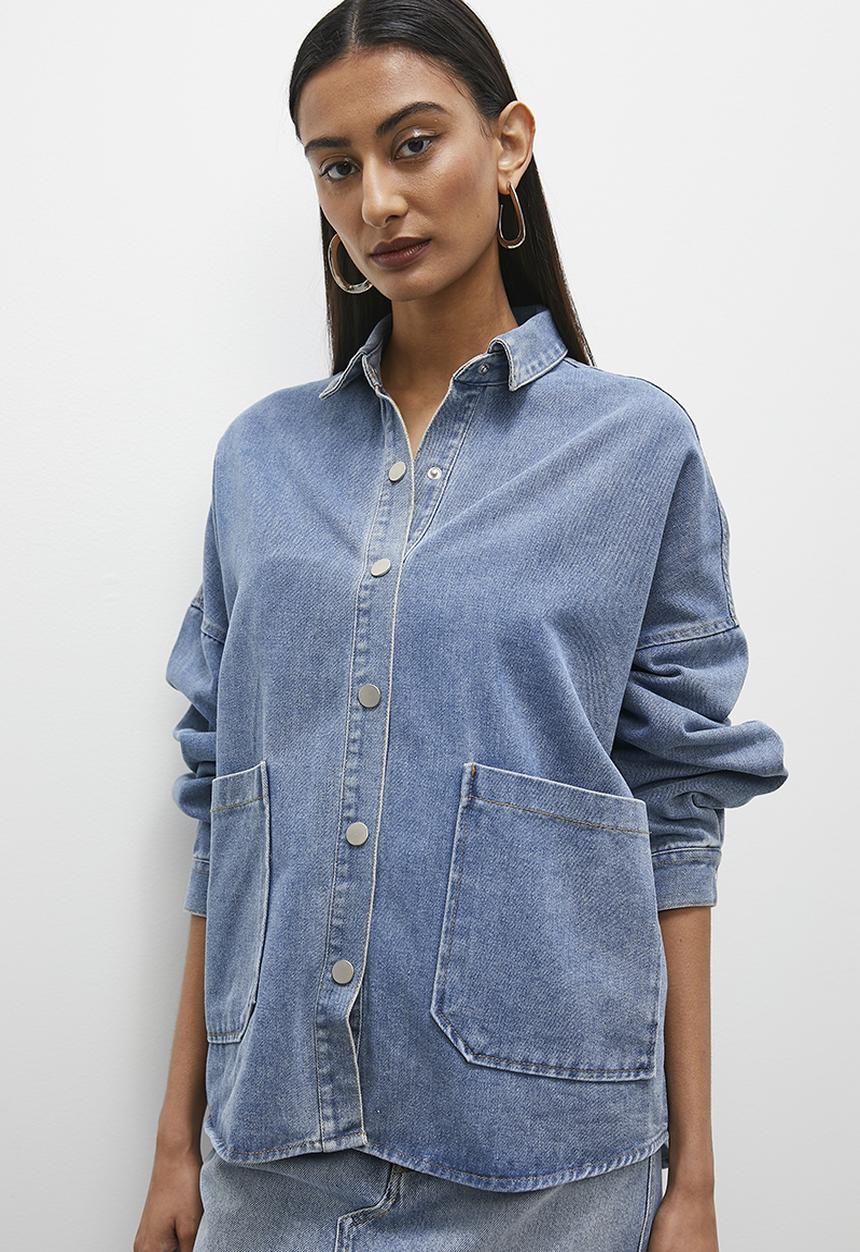 Superbalist - Denim overshirt - mid blue
