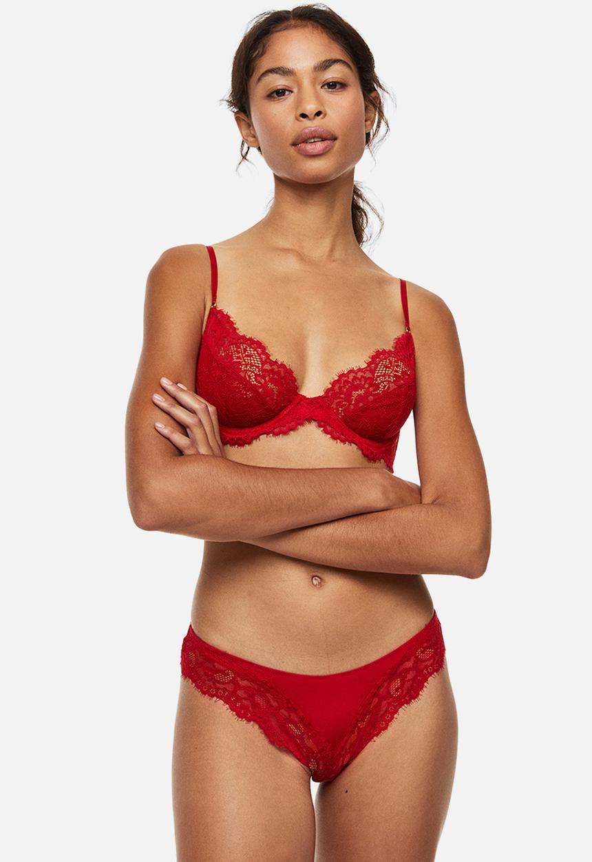 H&M - 2 Pack lace brazilian briefs - red