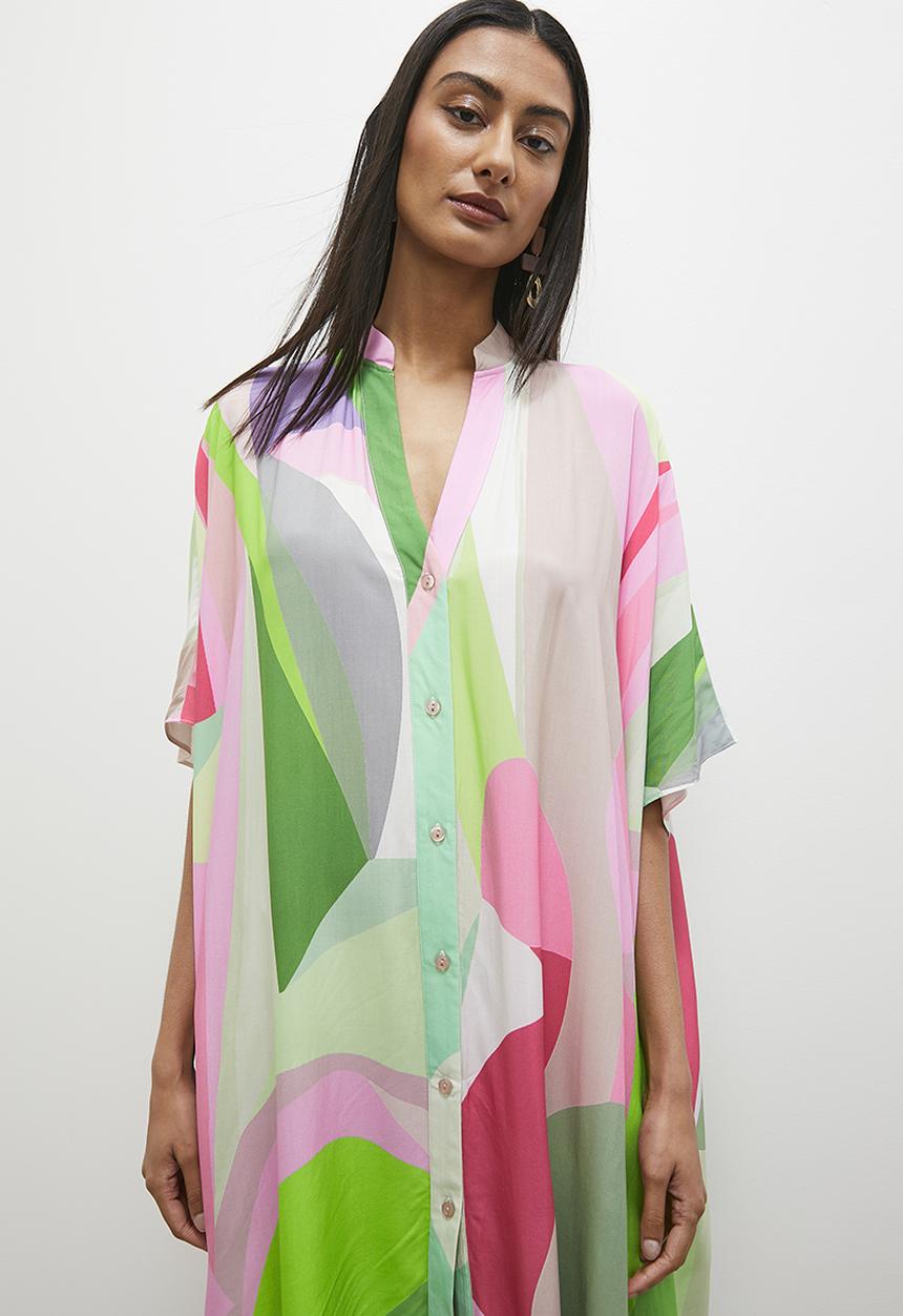 Superbalist - Button through kaftan dress - multi