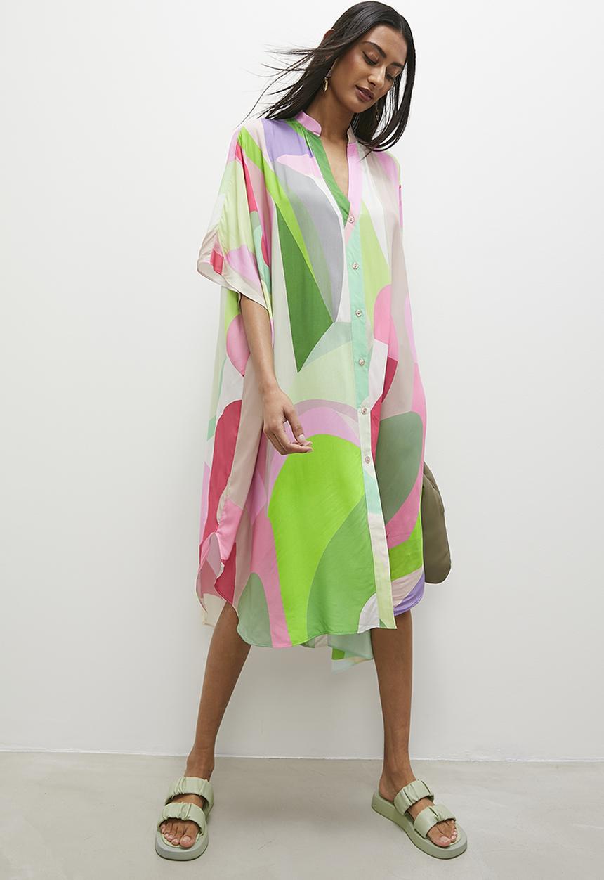 Superbalist - Button through kaftan dress - multi