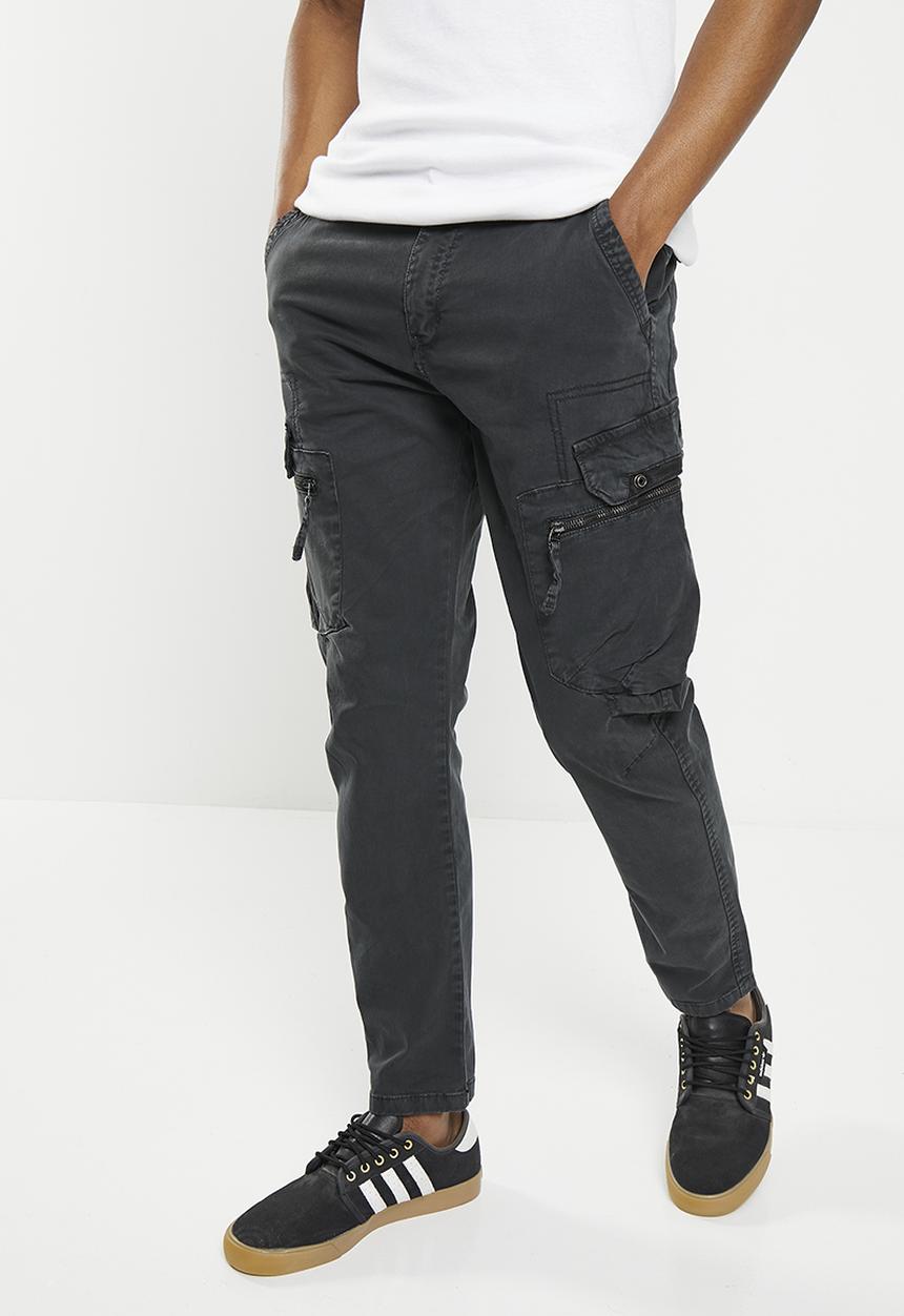 basicthread - Sira peached finished cargo utility pants - gun metal