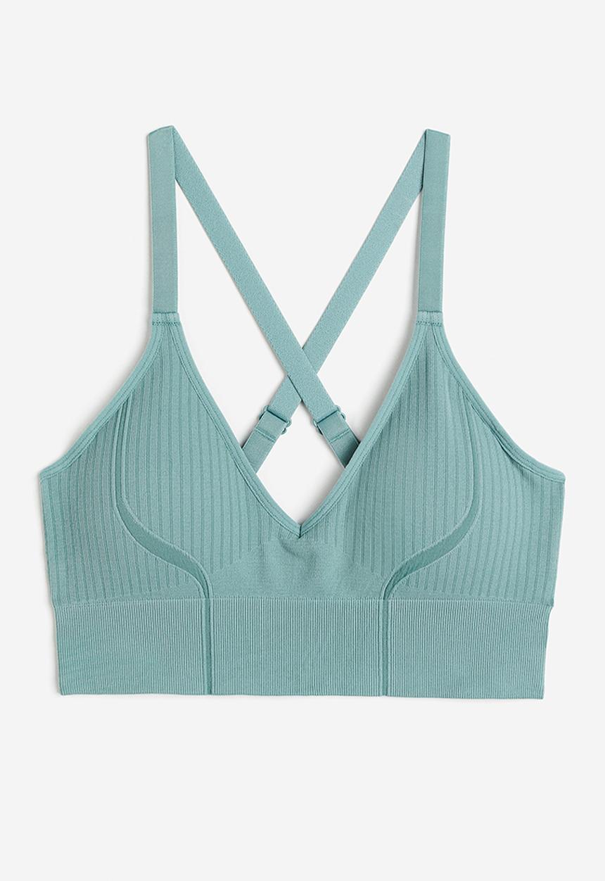 H&M - Drymove™ medium support sports bra - light teal