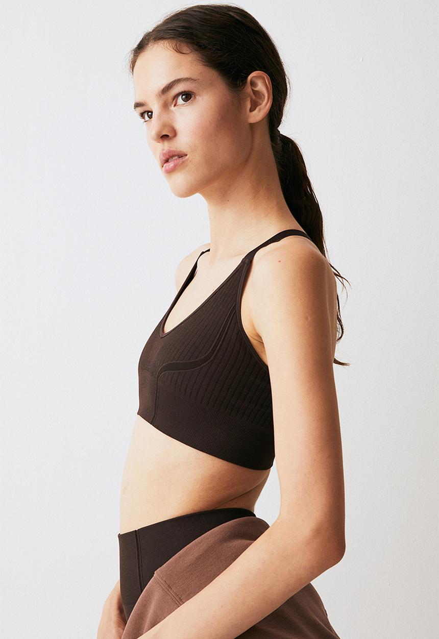 H&M - Drymove™ medium support sports bra - dark brown