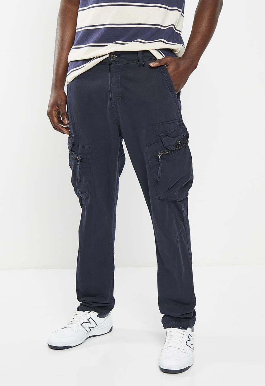 basicthread - Sira Peached finished cargo utility pants - navy