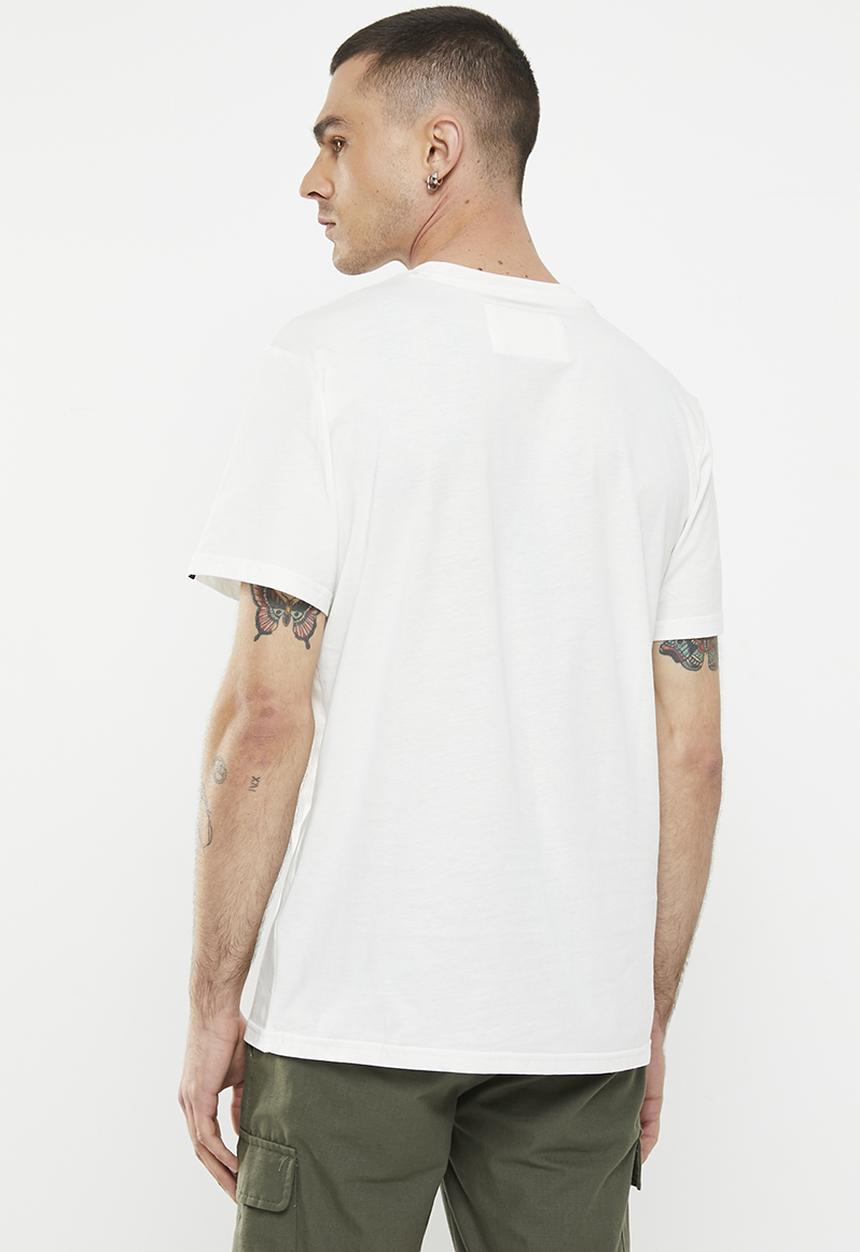Aca Joe - Mens Aca Joe washed twill applique crew tee - ss - snow white