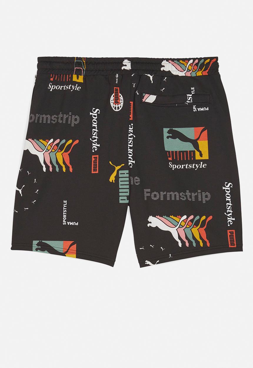 PUMA - Classics brand love aop shorts 8" tr - puma black-aop