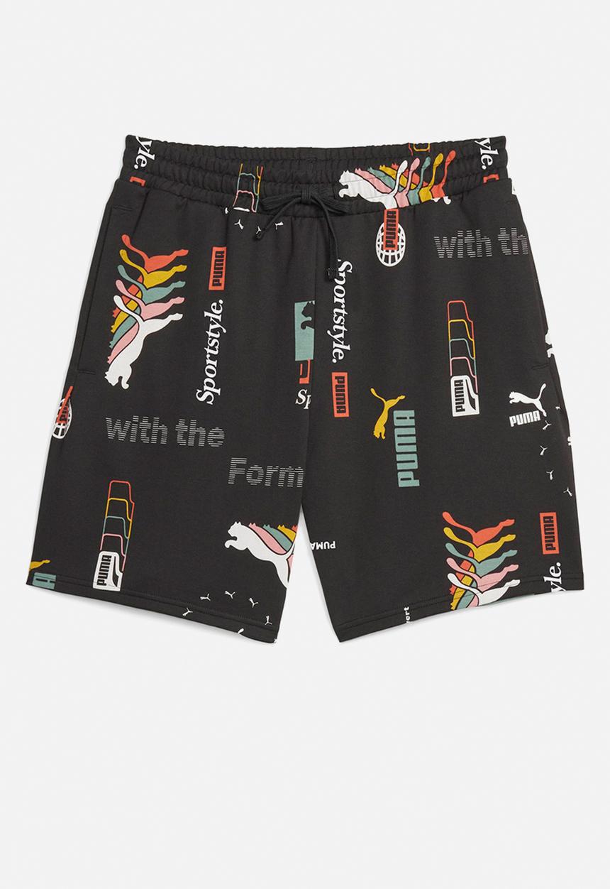PUMA - Classics brand love aop shorts 8" tr - puma black-aop