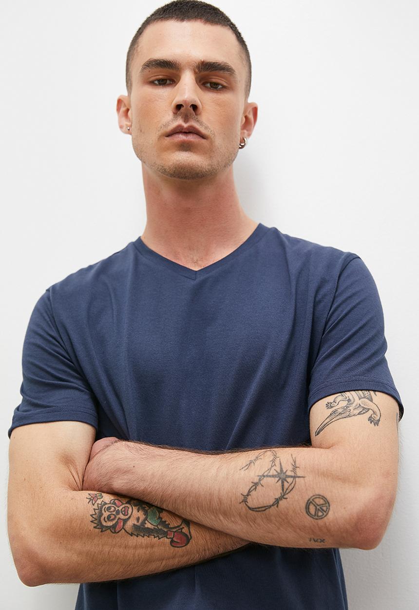 Superbalist - 2 Pack dean bci v-neck tees - navy / white