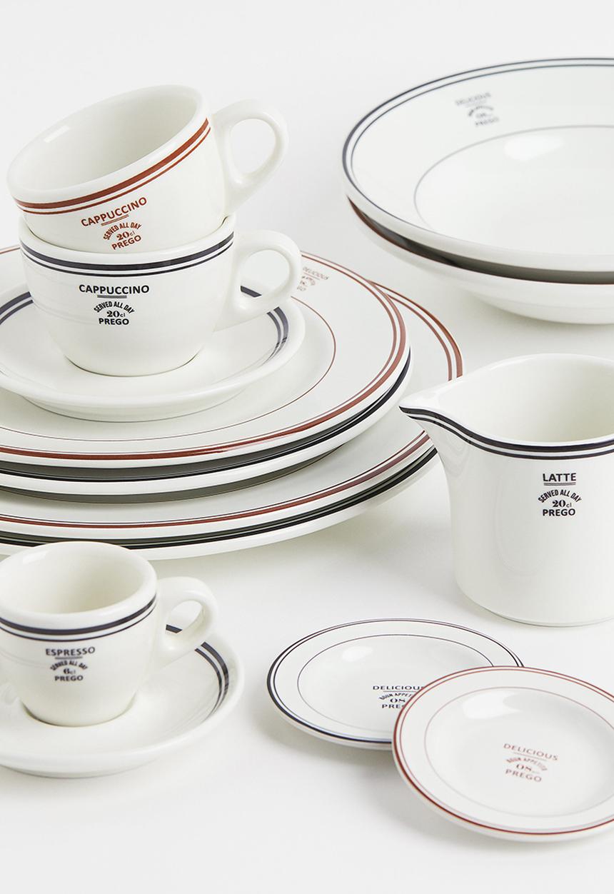 H&M - Espresso cup and saucer - white/black