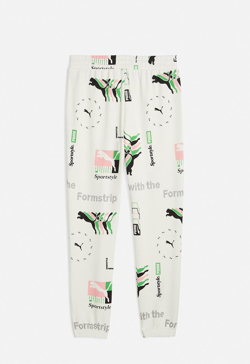 PUMA - Classics brand love aop sweatpants tr - warm white