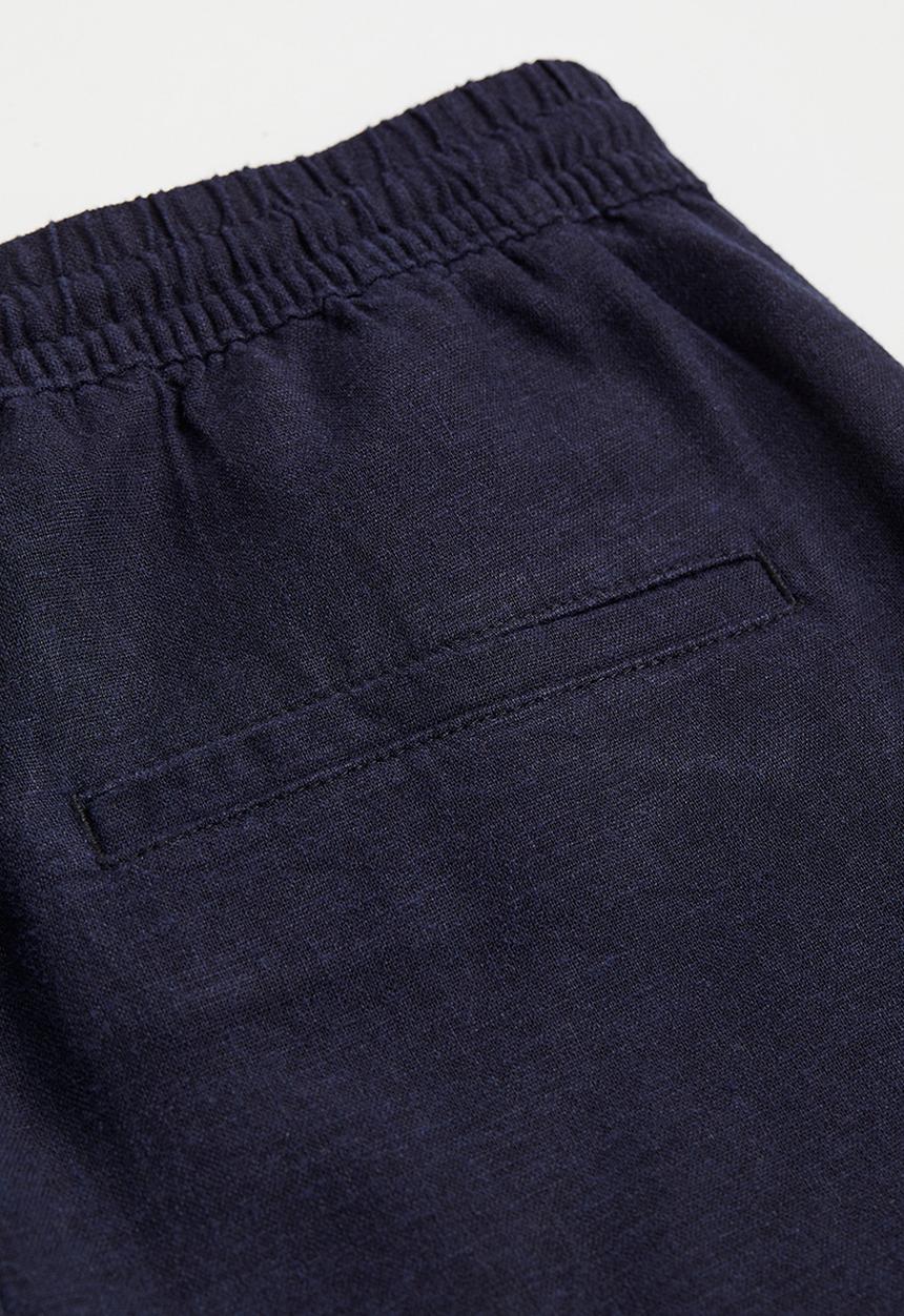 H&M - Linen-blend shorts - dark blue 