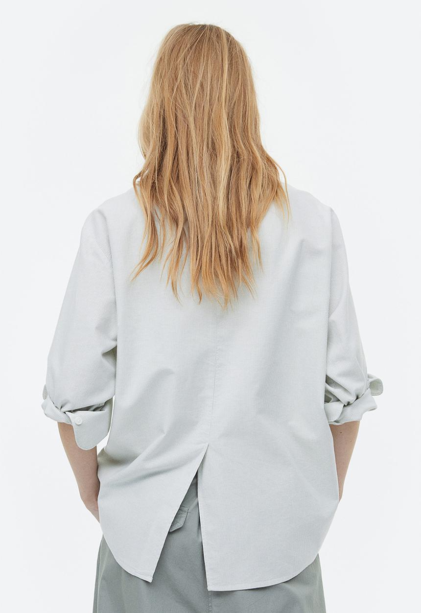 H&M - Oxford shirt - light green/striped