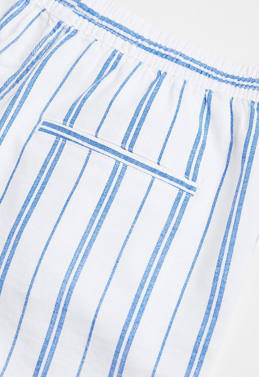H&M - Linen-blend shorts - white/striped