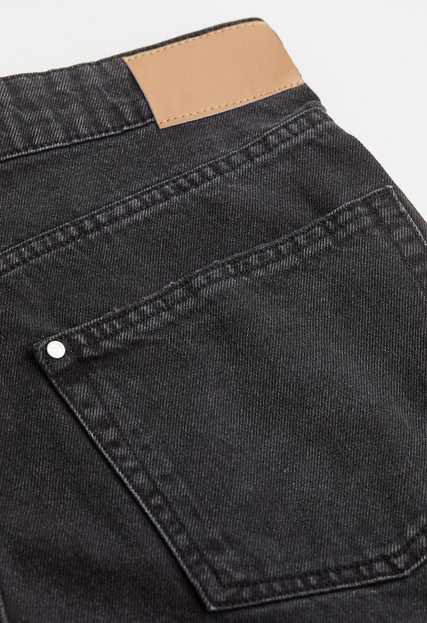 H&M - High waist denim shorts - black