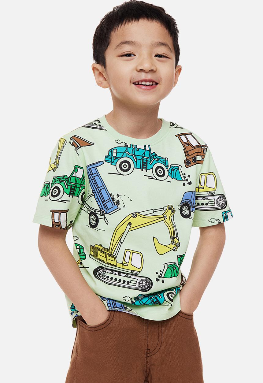 H&M - Cotton t-shirt - light green/diggers 