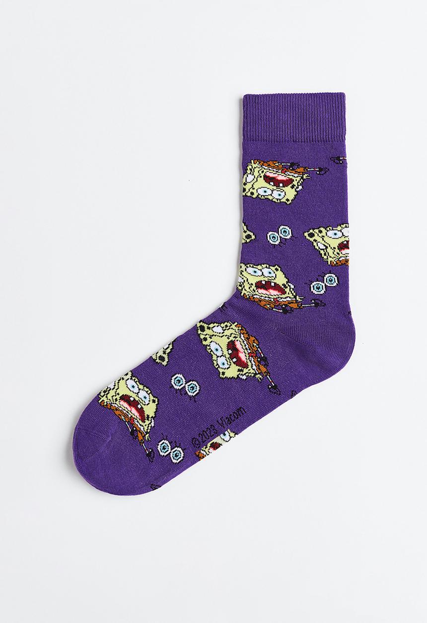 H&M - Motif-detail socks - purple/spongebob