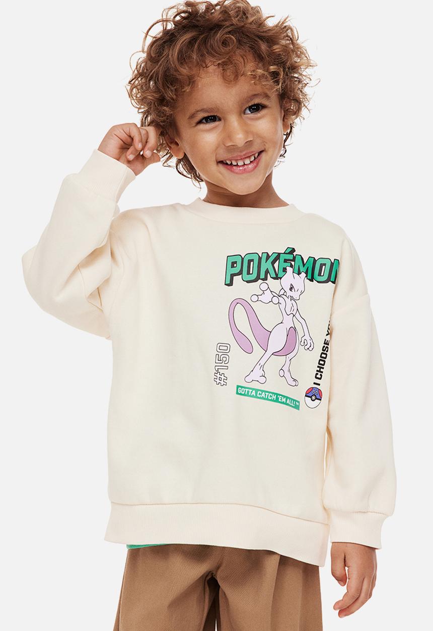 H&M - Oversized printed sweatshirt - light beige/pokémon