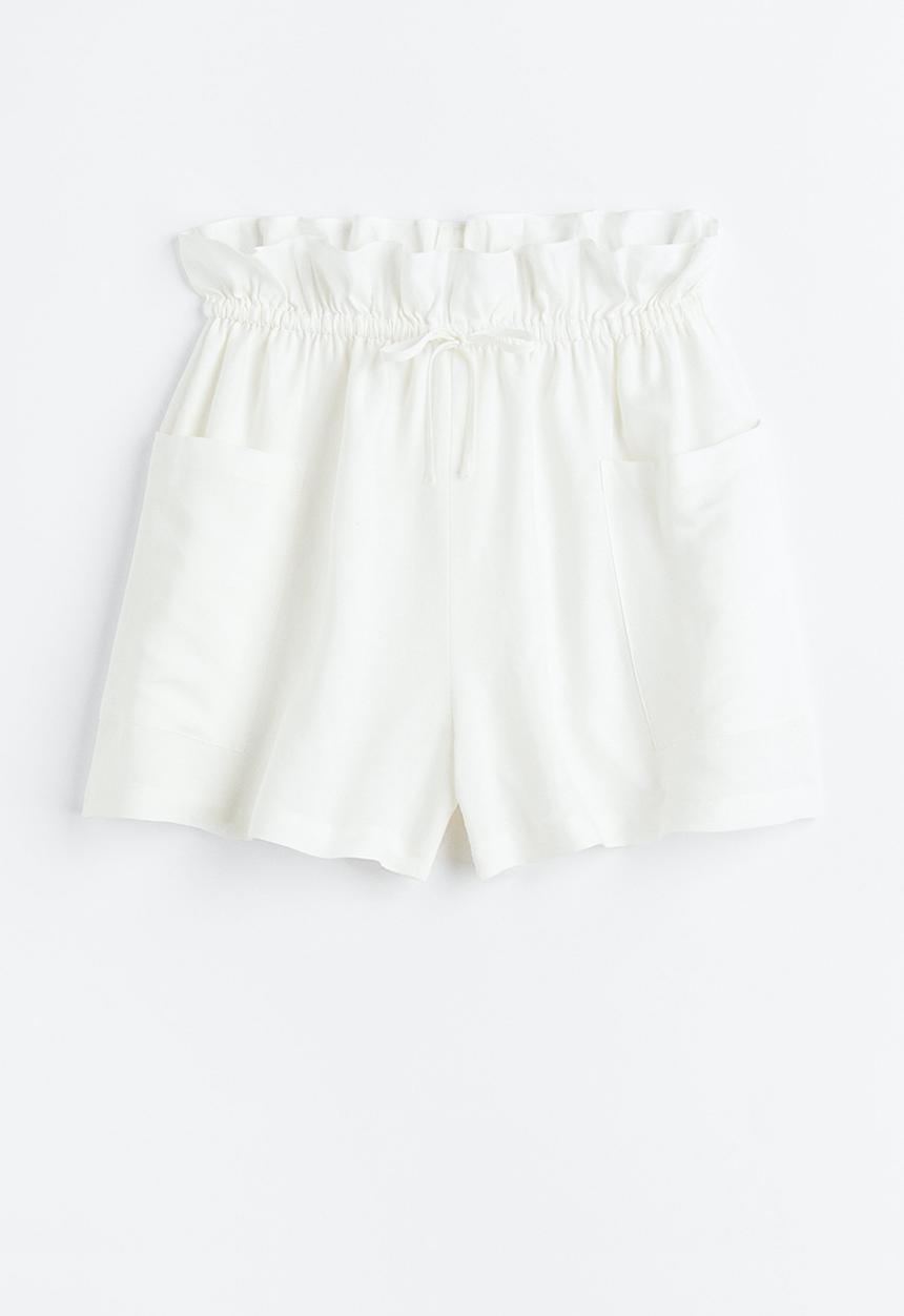 H&M - Paper bag shorts - white