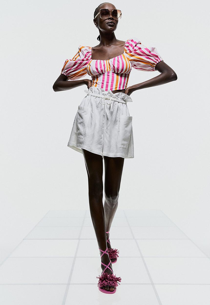 H&M - Paper bag shorts - white