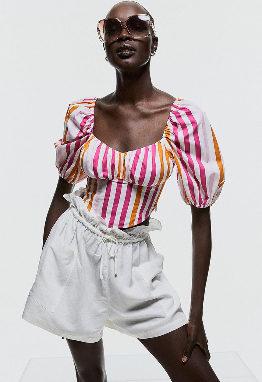 H&M - Paper bag shorts - white