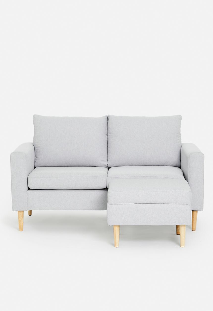 Sixth Floor - Ashton 2 seater sofa with ottoman - grey