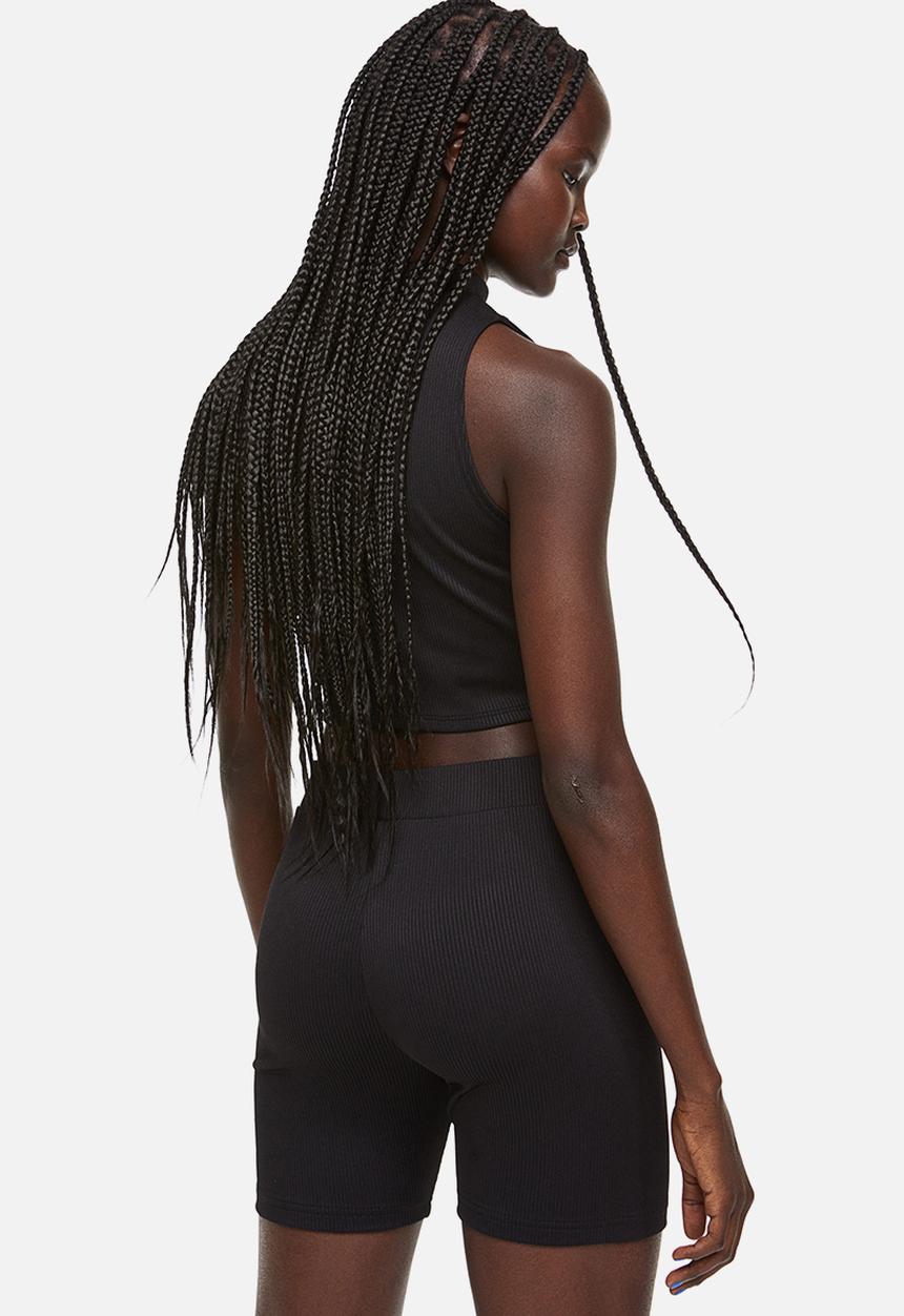 H&M - Ribbed cycling shorts - black