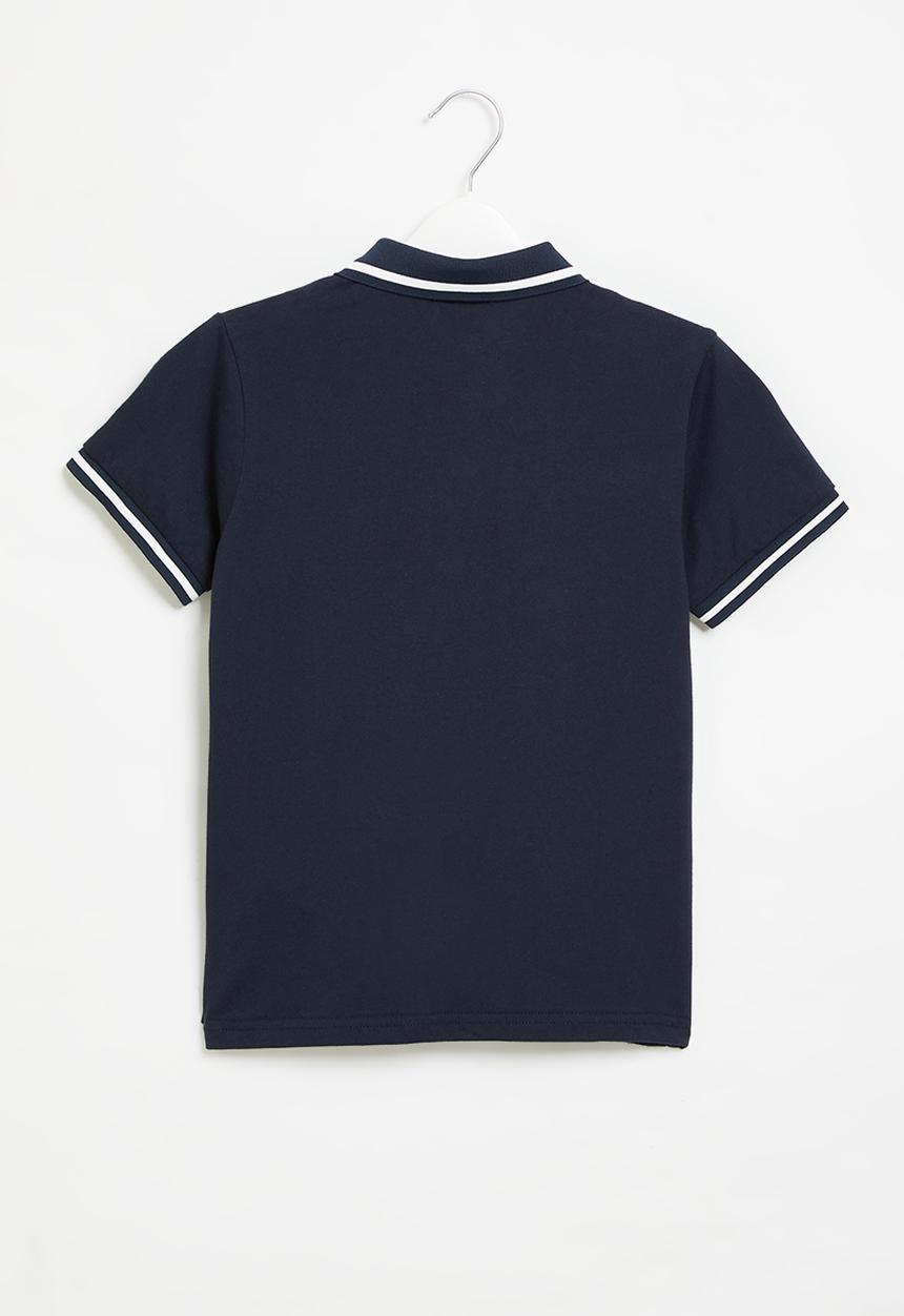 Pop Candy - Boys short sleeve golf shirt - navy & white