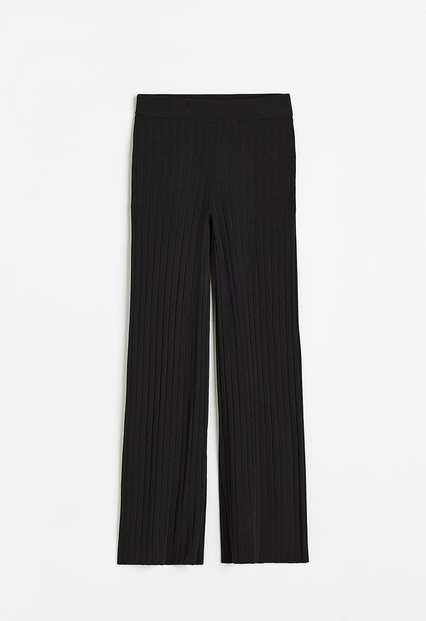 H&M - Rib-knit trousers - black