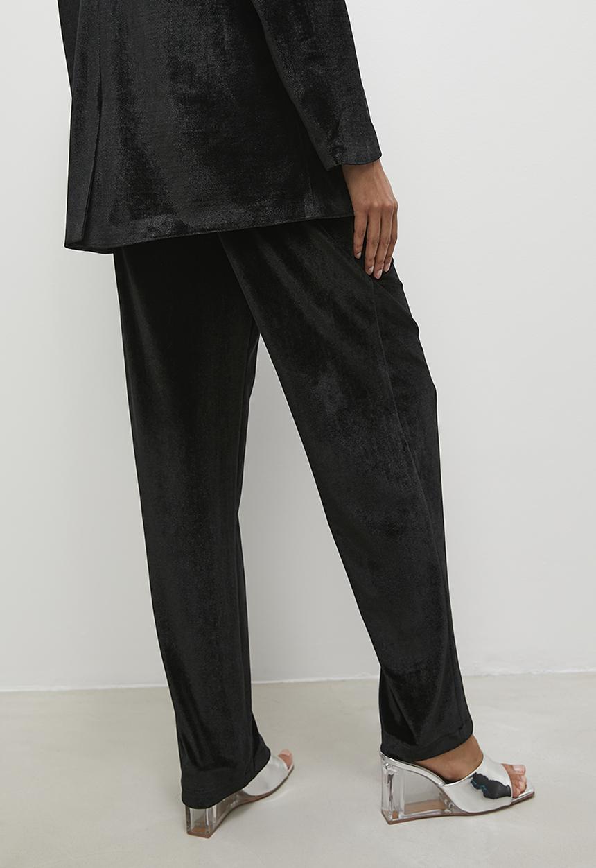 Superbalist - Velour co-ord straight leg - black