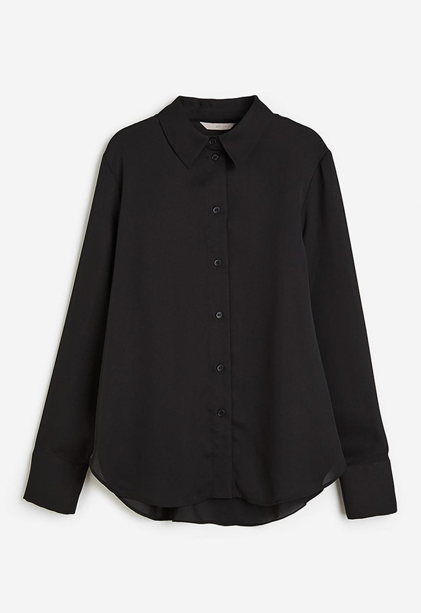 H&M - Pointed-collar shirt - black