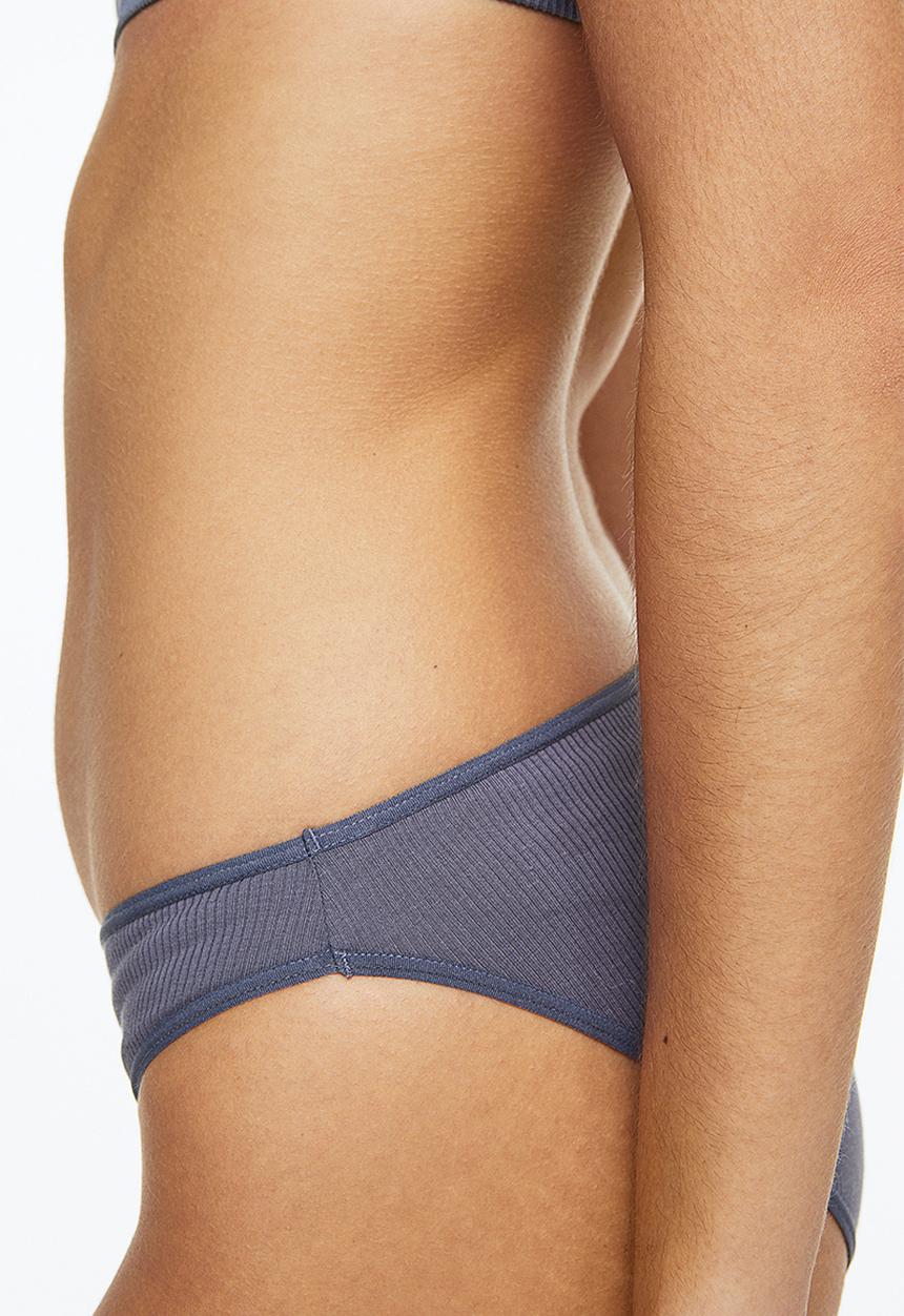 H&M - 3-pack cotton bikini briefs - light blue/white/dark blue