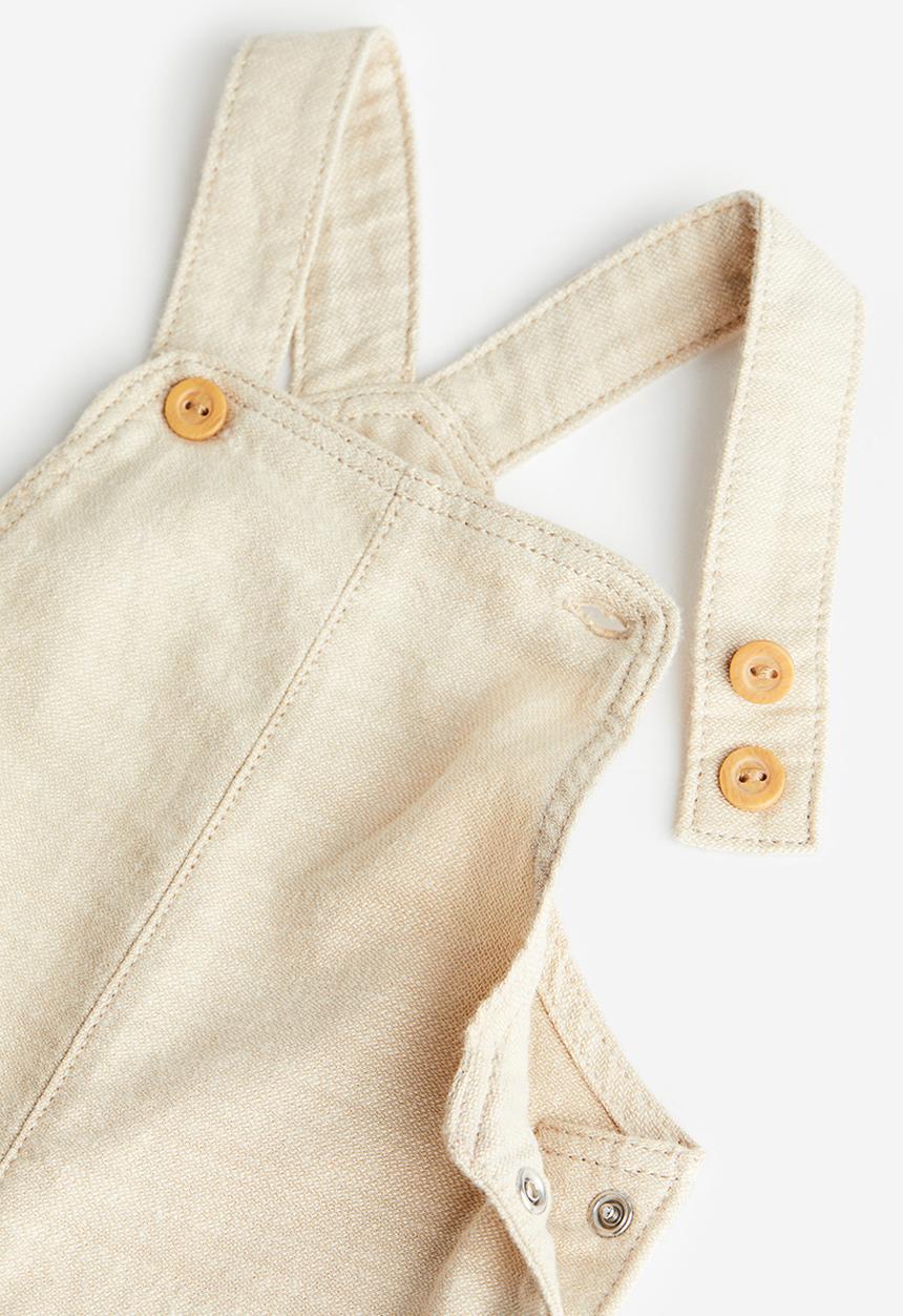 H&M - 2-piece cotton set - light beige/striped