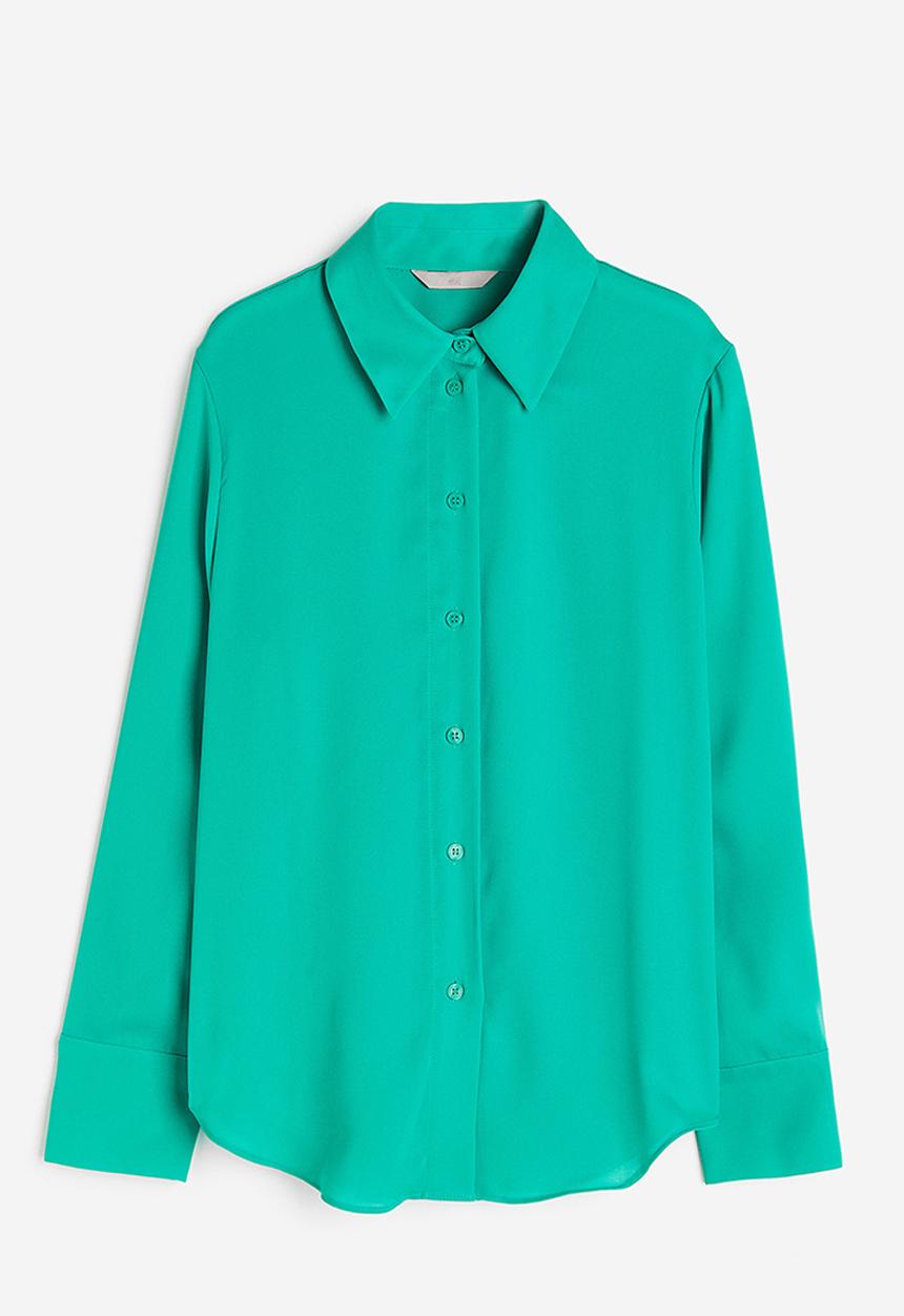 H&M - Pointed-collar shirt - green
