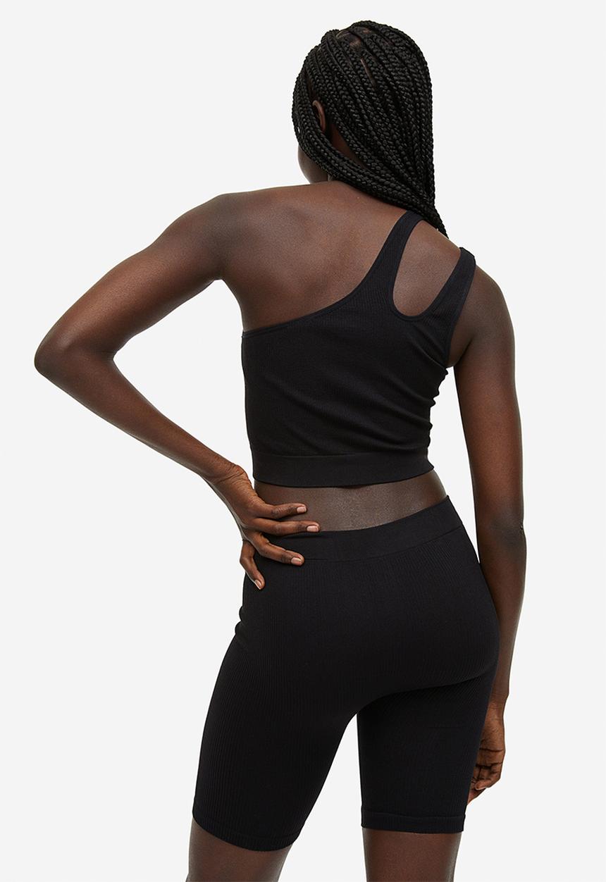 H&M - Seamless ribbed biker shorts - black