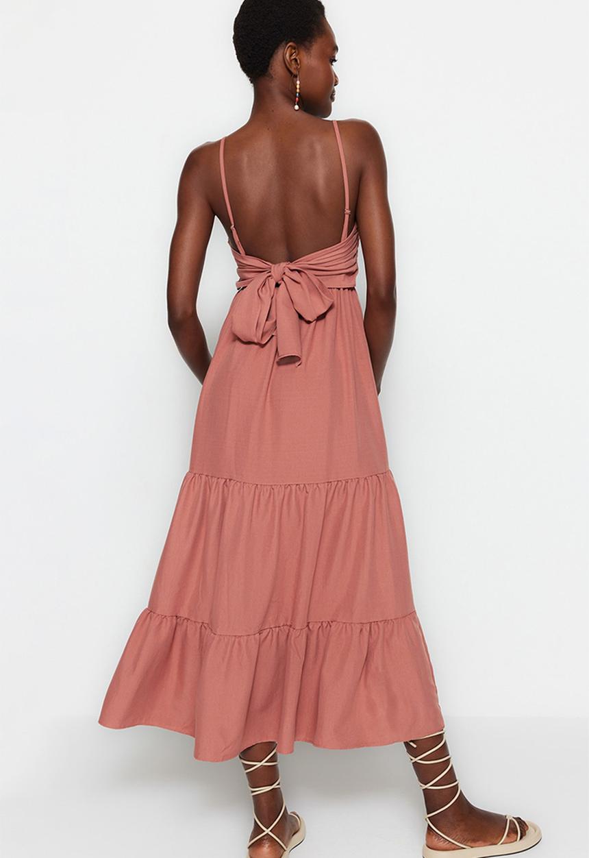 Trendyol - Strappy tiered dress - rose