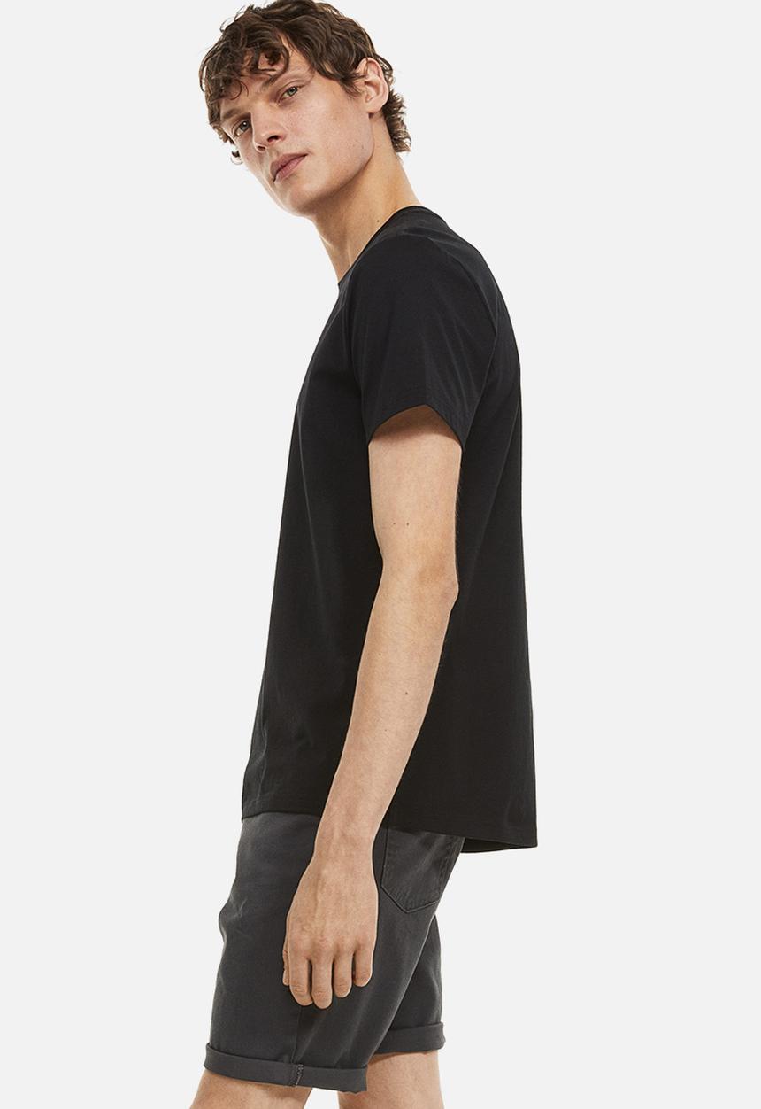 H&M - Slim fit cotton twill shorts - dark grey
