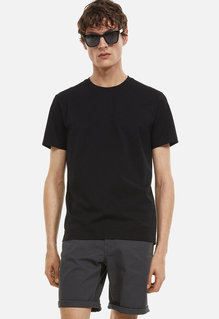 H&M - Slim fit cotton twill shorts - dark grey