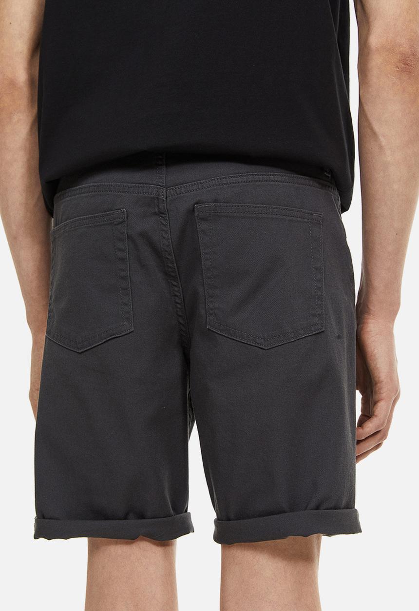 H&M - Slim fit cotton twill shorts - dark grey