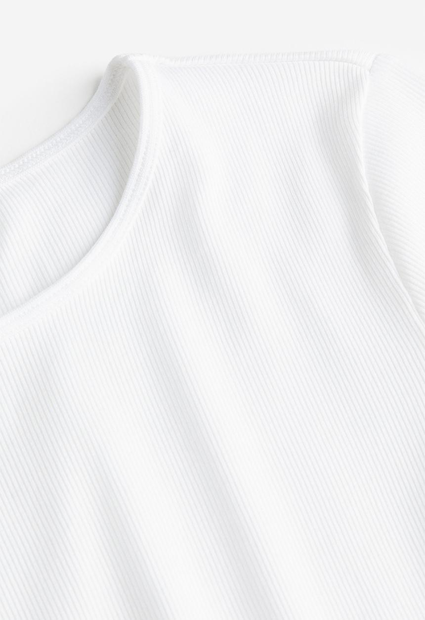 H&M - Ribbed T-shirt - white